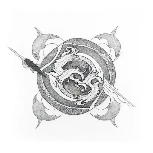 Dragon With A Yin Yang