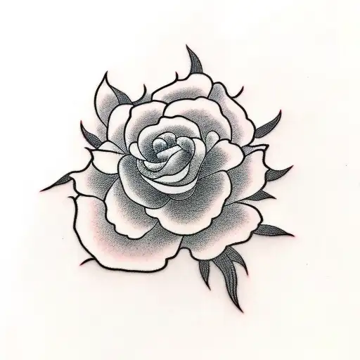 Touch Me Not Flower Combined With Sakura And Black Rose