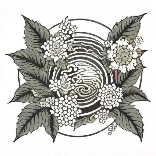 Japan Flowers And Sun