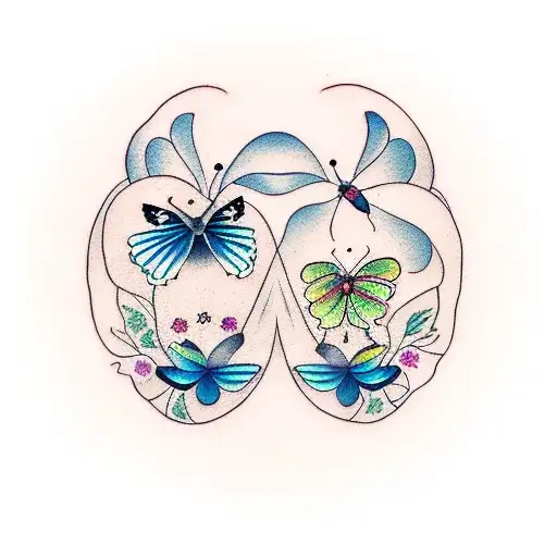 2 Small Butterflies That Represent My Great-grandmother And My Mother For A Man