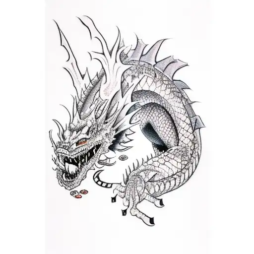 Zombie Dragon Eating A Wyvern