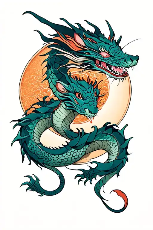 Dragon And Mouse Wrapped Round