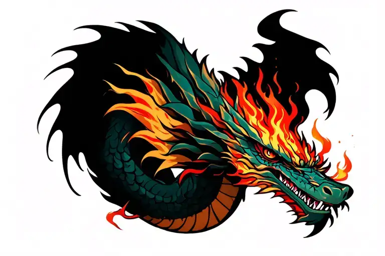Rock And Roll Dragon Breathing Fire