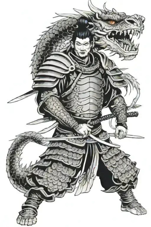 Samurai Warrior Wearing Dragon Armor