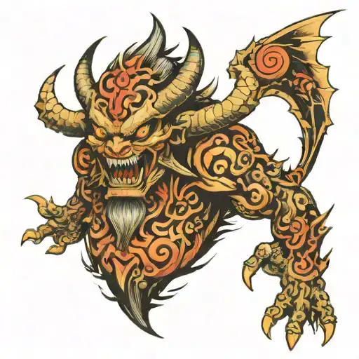 Demon Tattoo For Back