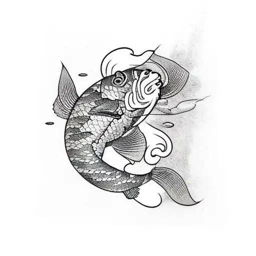 Panda Fishing Koi Fish