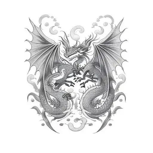 Dragon And Kitsune Fight