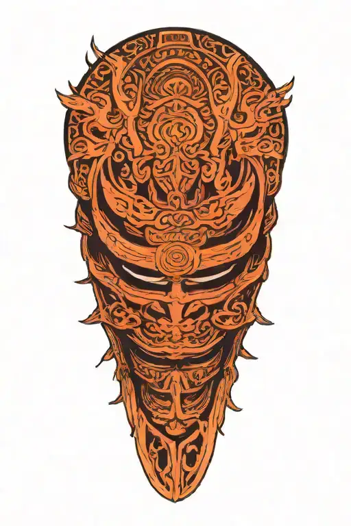 Samurai Helmet Flames