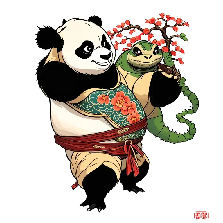 Kung Fu Panda's Master Oogway And Peach Tree