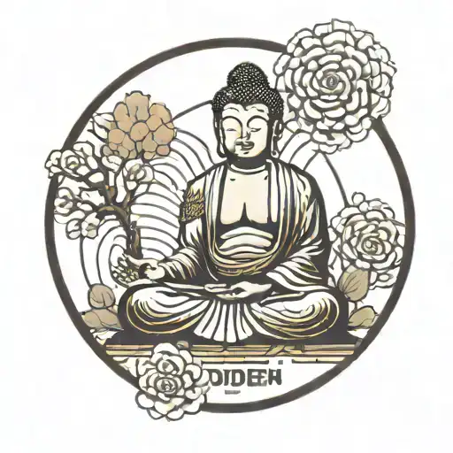 A Buddha Meditation Under A Sign That Says Ogden