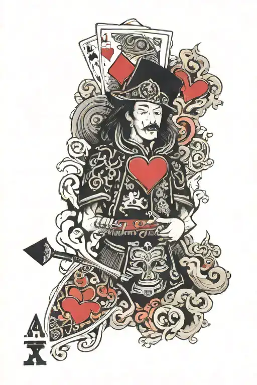 Ace Of Spades And King Of Hearts On Fire