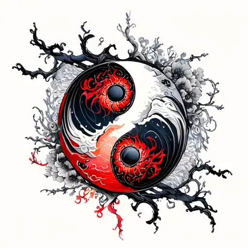 Heaven And Hell Ying Yang Symbol