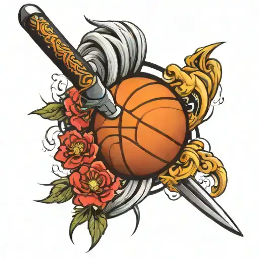 Basketball And Sword Going Back Side