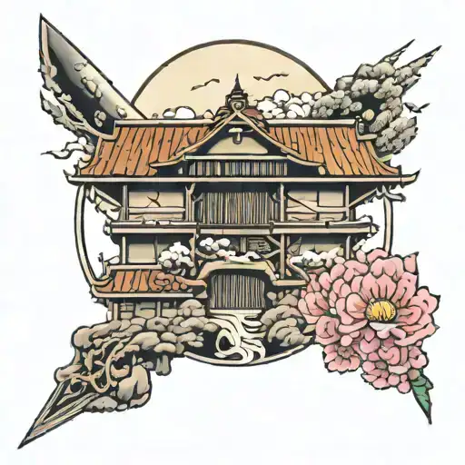 House Moon Road Sakura Swords People Personifying Evil Tattoo