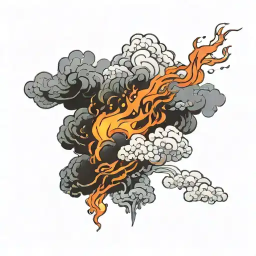 Clouds And Fire Combined Black