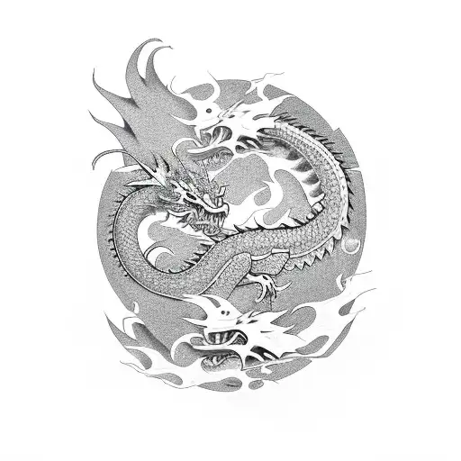 Chemical Elements Forming A Dragon Shape