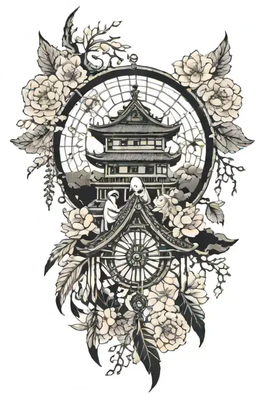 House Moon Swords People Sakura Bald Dream Catcher