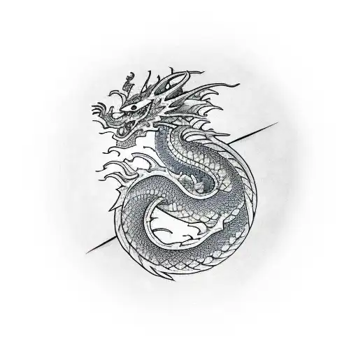 Dragon With 3 Birthdates Around It