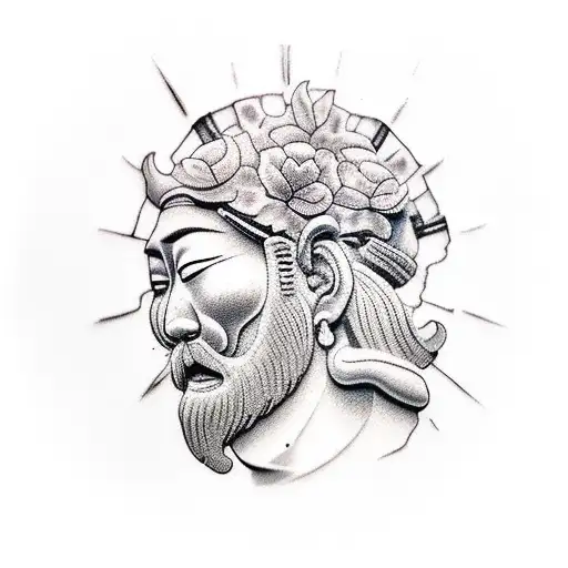 A Cracked Statue Head And The Word Slumber