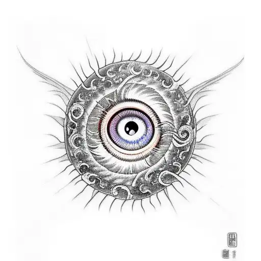 Dragon Eye With Flames And Gandalf Fight It