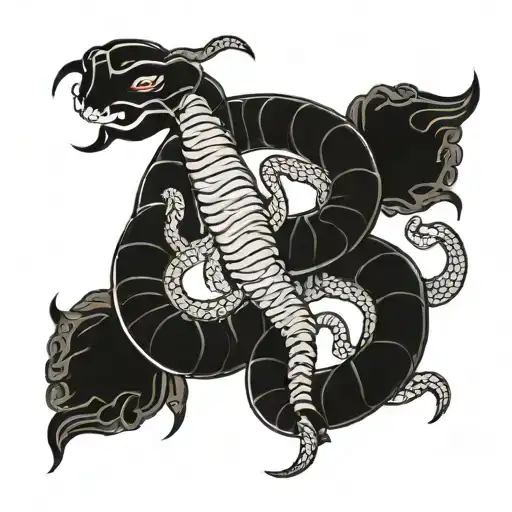 Scorpion In The Center And A Snake Around It