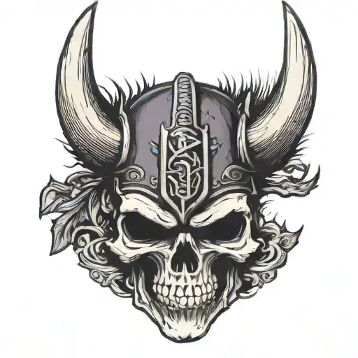Minnesota Vikings Logo With A Skull Replacing The Face