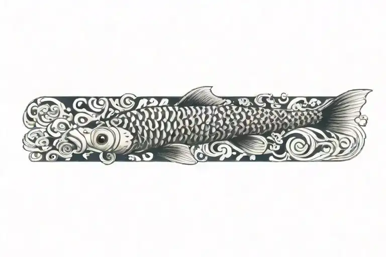 Tribal Patterns Koi Fish