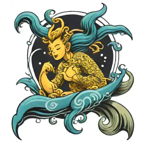 Aquarius Symbol Intertwined