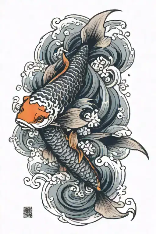 Koi Fish Swimming