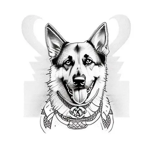 German Shepherd With Pup