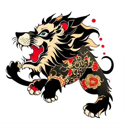 Oriental Lion Roaring