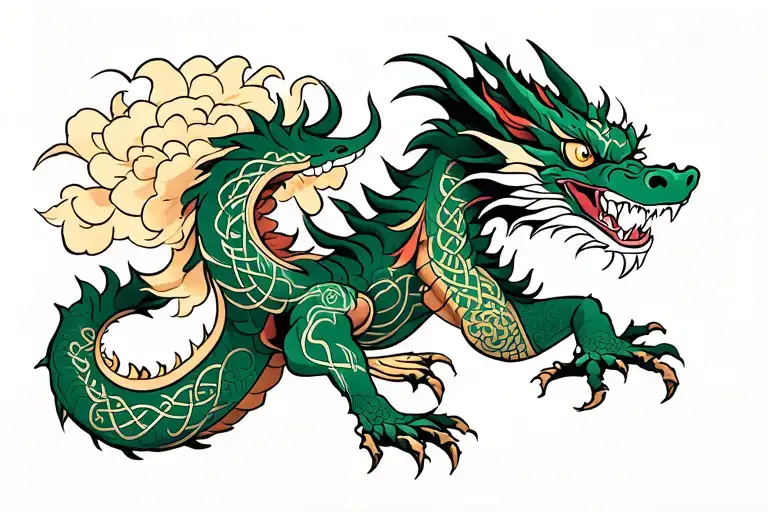 Celtic Irish Japan Dragon