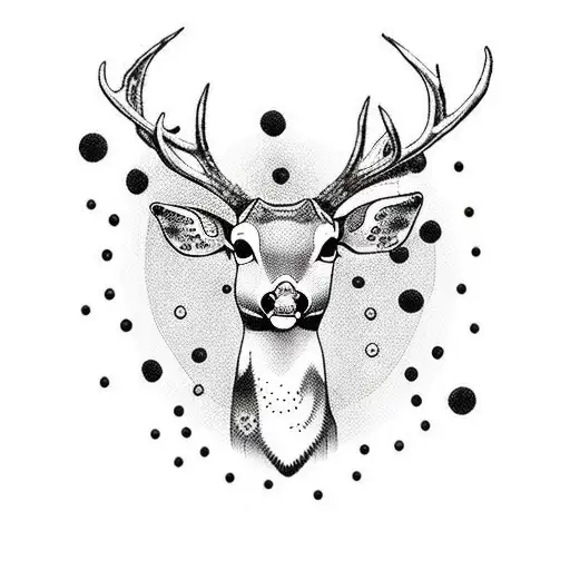 Black And White Deer With Dots