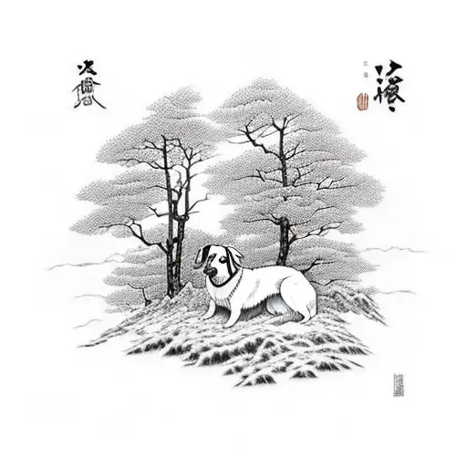 A Scientist Farmer With A Border Collie With A Wooded Landscape In The Background