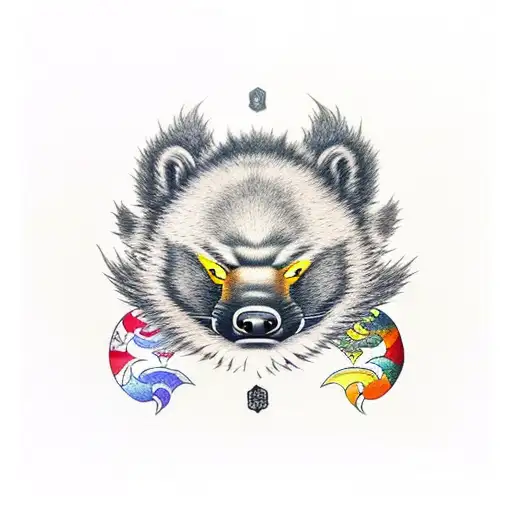 Honeybadger With Samurai Style