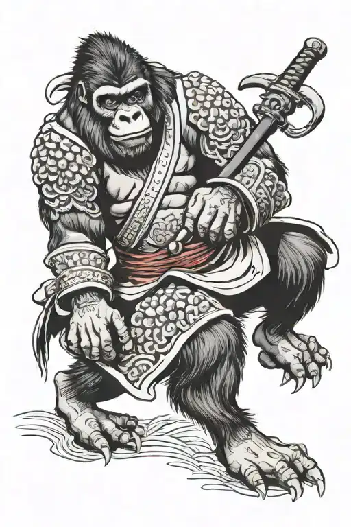 Gorilla Samurai Warrior