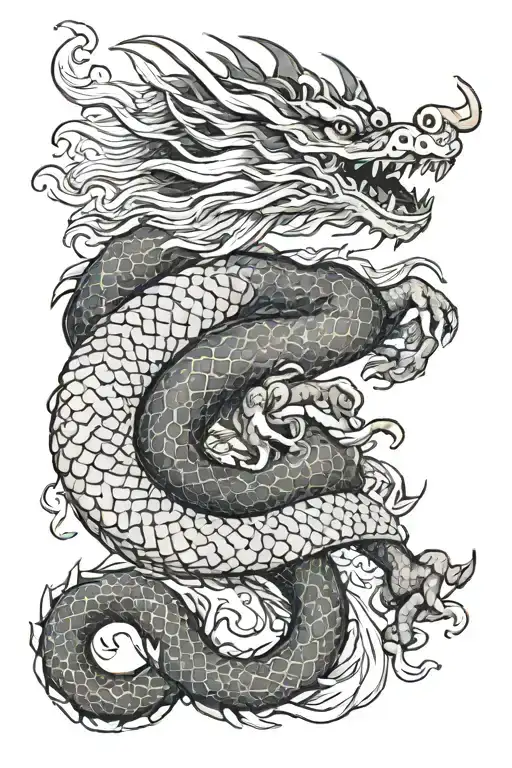 Dragon Coiled Around Arm