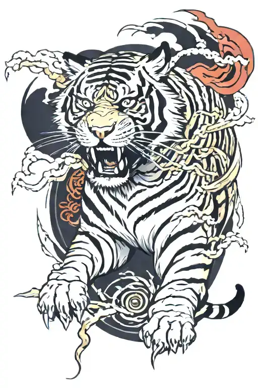 Tiger And Lightening Bolt