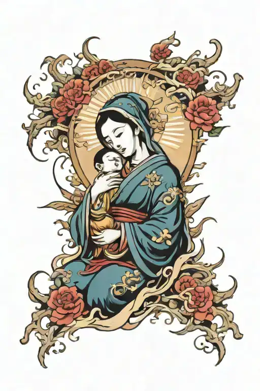 Mother Mary Surrounded By Chaos