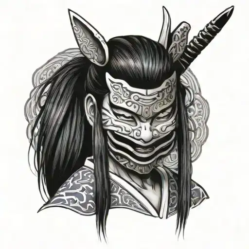 Samurai Mask Masked Girl Chania