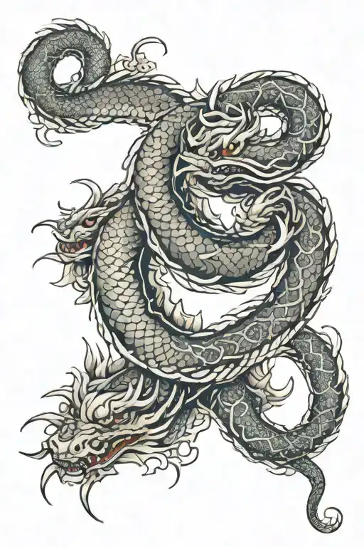 Dragon Snake Wrapping Itself Around The Thigh