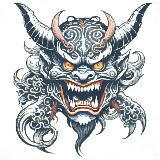 Oni Demon Mask Adorned