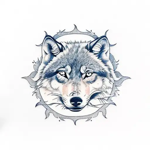 Sun With Wolf