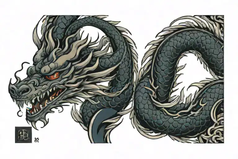 Dancheong Forearm Band With Dragon Wrapped