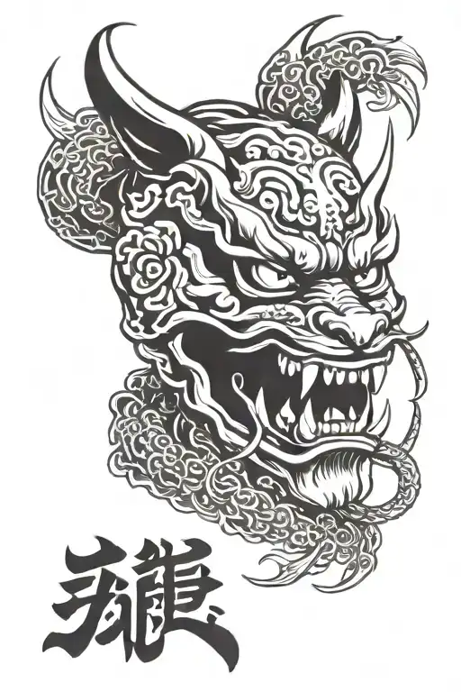 Kitsune Mask Sword Oni Mask