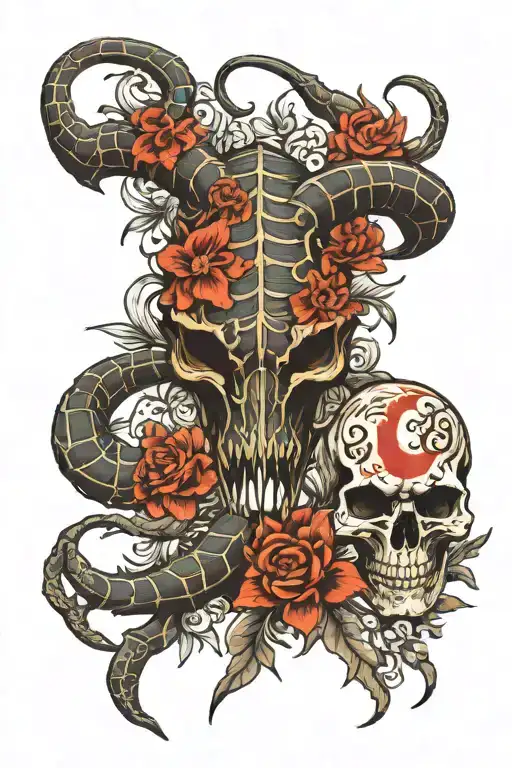 Scorpion And Bull Skull