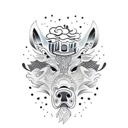 Trash Polka Ox And Wolf Crest