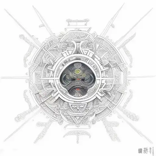 Complex Geomatric Ankh In The Middle