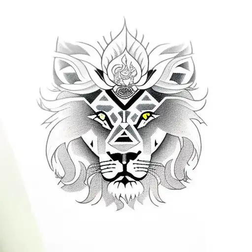 Lion With Horse And Wolf