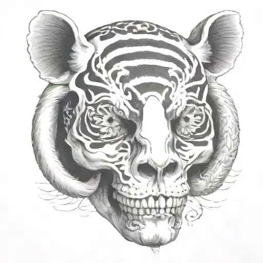 Skull With Japanese Style